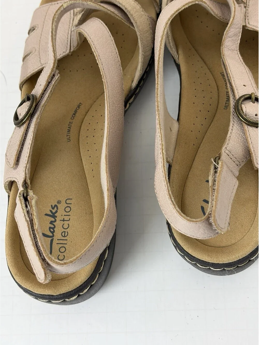 Clarks Merliah Bonita Women’s 9.5 Adjustable Strappy Leather Sandals Comfort